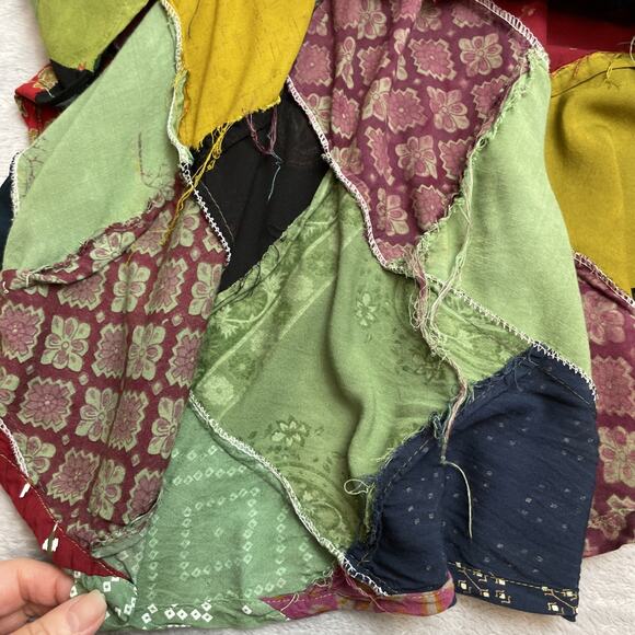 Paths of the Spirit Patchwork Boho Dress Womens L/XL Scoop Neck Asymmetrical - Picture 7 of 7